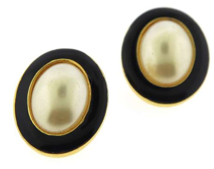 Vintage Gold Plated Large custom Pearl Earrings
