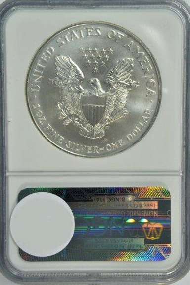 Key date Superb Gem BU 1996 $1 Silver Eagle. NGC MS69