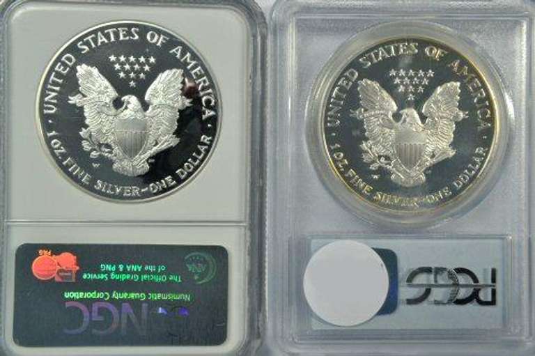 Super PRF69 2002-W (NGC) & 2003-W (PCGS) Silver Eagles