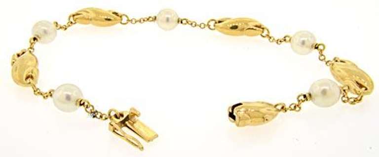 Tiffany & Co 18K and Cultured Pearl Bracelet
