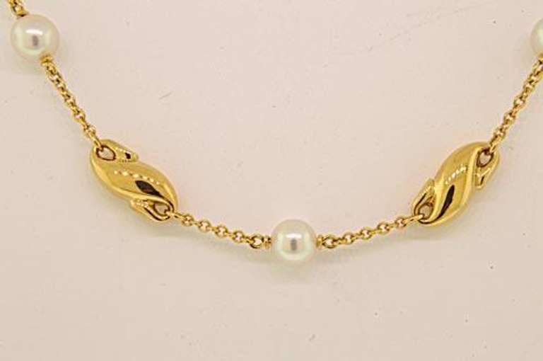 Tiffany & Co 18KT Gold and Cultured Pearl Necklace
