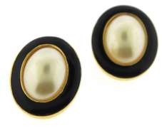 Vintage Gold Plated Large custom Pearl Earrings