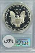 Scarcer 1990-S PRF $1 Silver Eagle. PCGS PR69DCAM