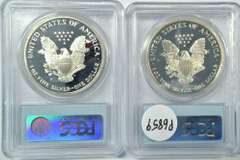 2 PCGS PR69DCAM 1998-P $1 Silver Eagle coins