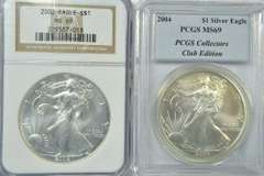 Near perfect MS69 graded 2002 (NGC) & 2004 (PCGS) $1's