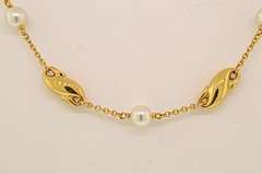 Tiffany & Co 18KT Gold and Cultured Pearl Necklace