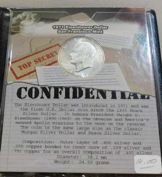 1971-S Uncirculated Ike Silver (40%) Dollar, presentation