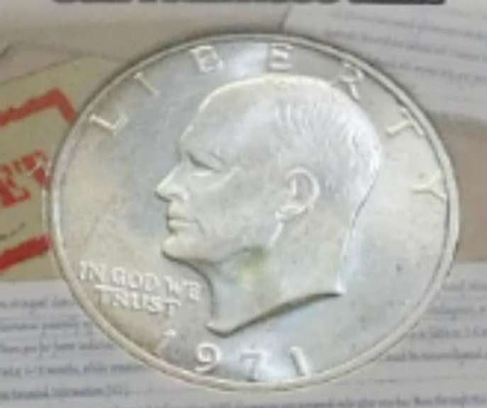 1971-S Uncirculated Ike Silver (40%) Dollar, presentation