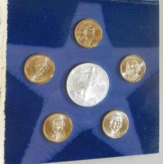 2007 Dollar Set, w/Silver Eagle, Uncirculated Mint