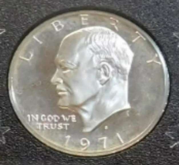 1971-S PROOF Ike Silver (40%) Dollar, Mint box