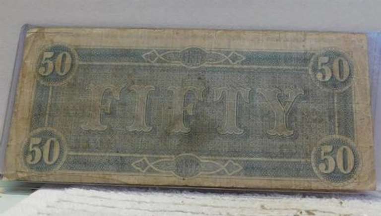 1864 Confederate $50.00 bill   Larger denomination