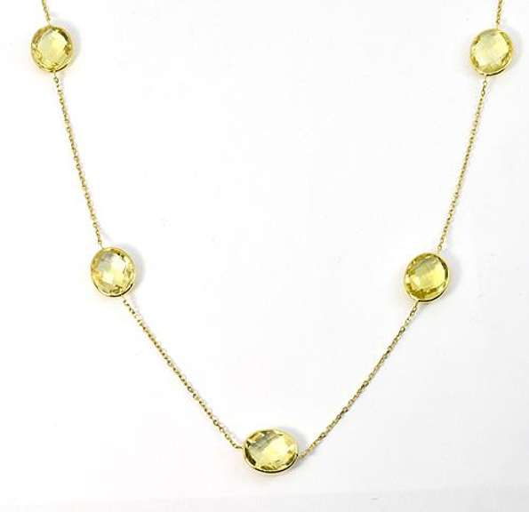Delightful Citrine Necklace in 14K Yellow Gold