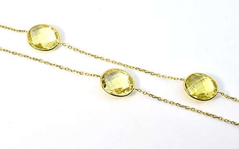 Delightful Citrine Necklace in 14K Yellow Gold