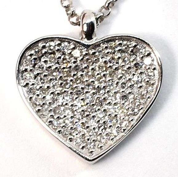 Darling Pavé Diamond Heart Necklace in 14K WG