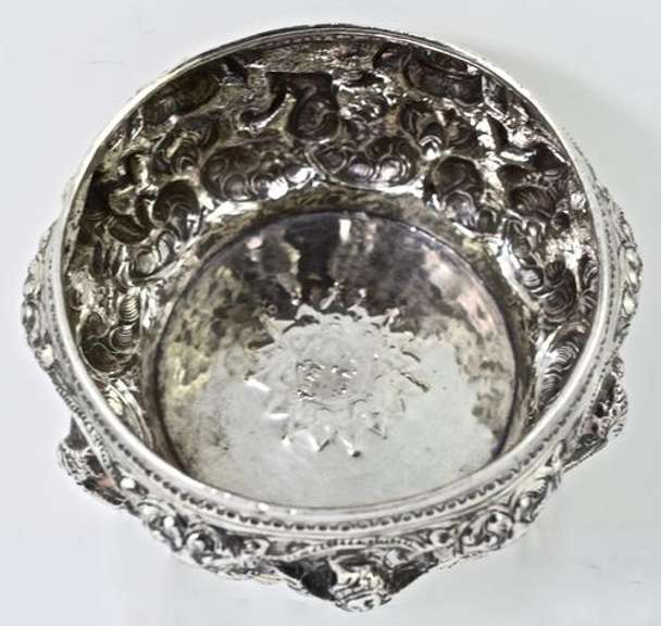 Vintage Siamese Sterling Hand Chased Bowl