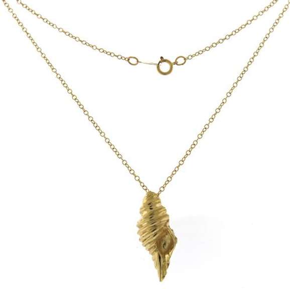 Gorgeous Yellow Gold Conch Shell Necklace