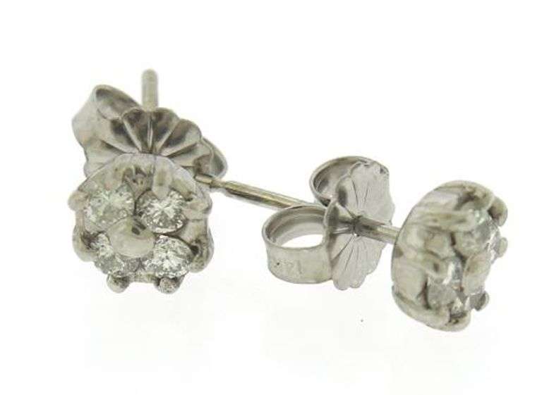 Beautiful Diamond Flower Stud Earrings