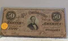 1864 Confederate $50.00 bill   Larger denomination