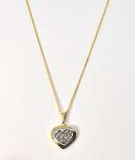 Charming Heart Necklace with Diamonds in 14K