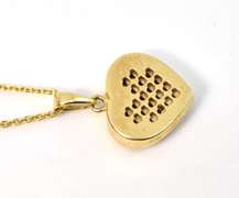 Charming Heart Necklace with Diamonds in 14K