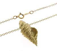 Gorgeous Yellow Gold Conch Shell Necklace