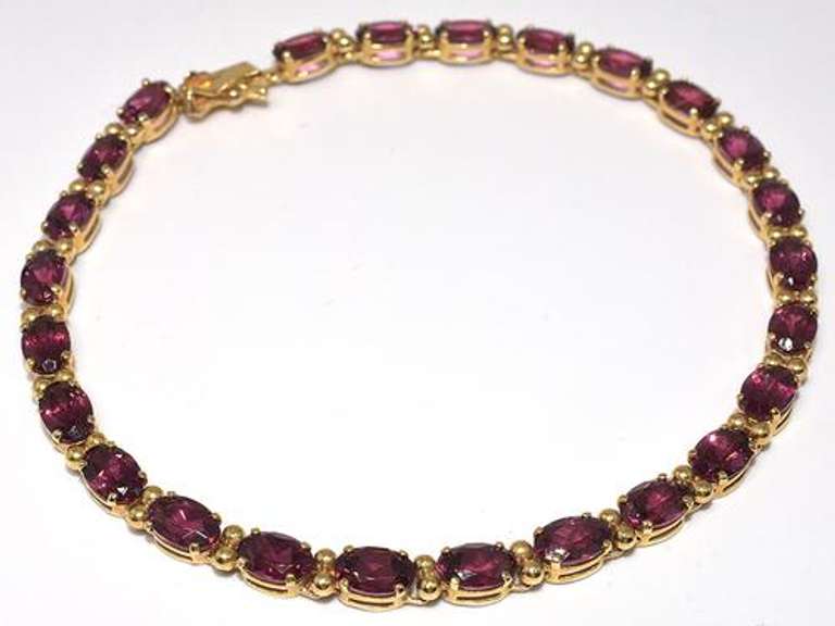 Intoxicating Rhodolite Garnet Bracelet in 14KT Yellow Gold