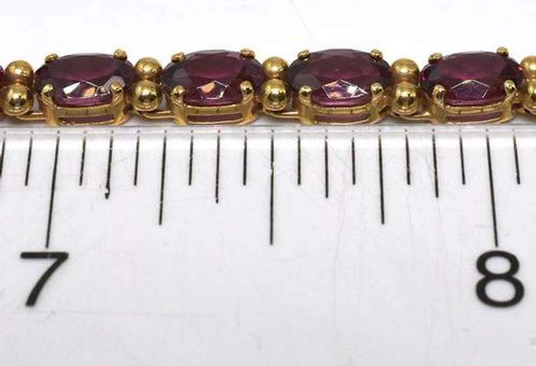 Intoxicating Rhodolite Garnet Bracelet in 14KT Yellow Gold