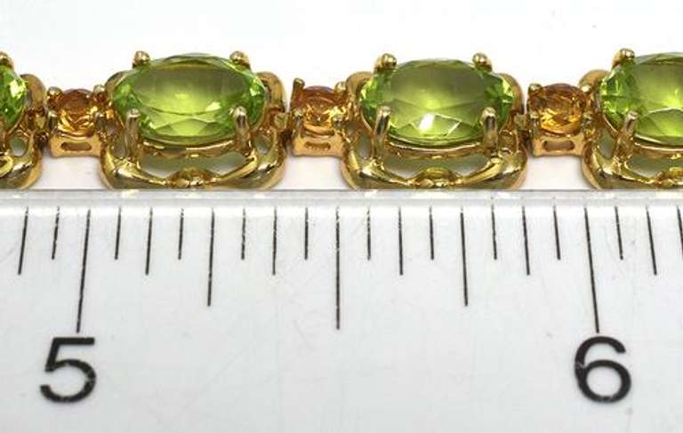 Chunky Peridot & Citrine Bracelet in 14KT Yellow Gold