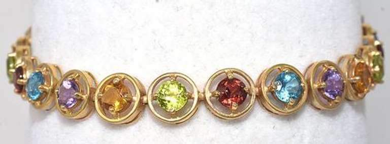 Awesome Multi-Stone Bracelet in 14KT Yellow Gold