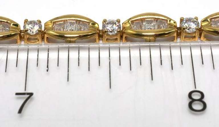 Fancy CZ Bracelet in 14KT Yellow Gold