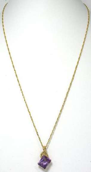 Huge Free-Form Amethyst Necklace in 14KT Yellow Gold