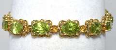 Chunky Peridot & Citrine Bracelet in 14KT Yellow Gold