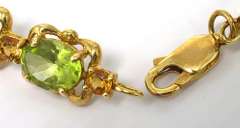 Chunky Peridot & Citrine Bracelet in 14KT Yellow Gold