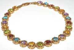 Awesome Multi-Stone Bracelet in 14KT Yellow Gold
