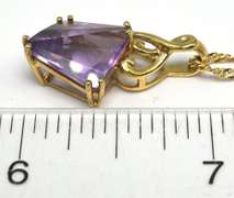 Huge Free-Form Amethyst Necklace in 14KT Yellow Gold