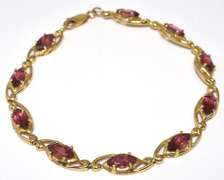 Charming Marquise Tourmaline Bracelet in 14KT Yellow Gold