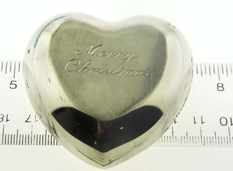 Tiffany & Co Heart Dish Engraved Merry Christmas