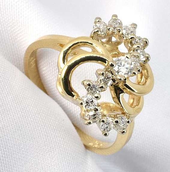 Swirl of Diamonds Ring