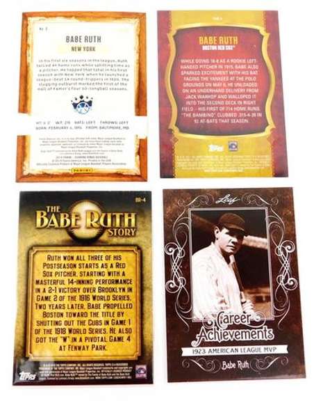 4 Babe Ruth Baseball Cards