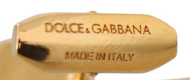 DOLCE & GABBANA GOLD BRASS GUITAR CUFFLINKS