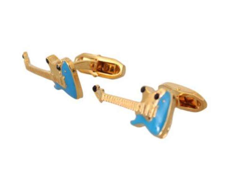 DOLCE & GABBANA GOLD BRASS GUITAR CUFFLINKS