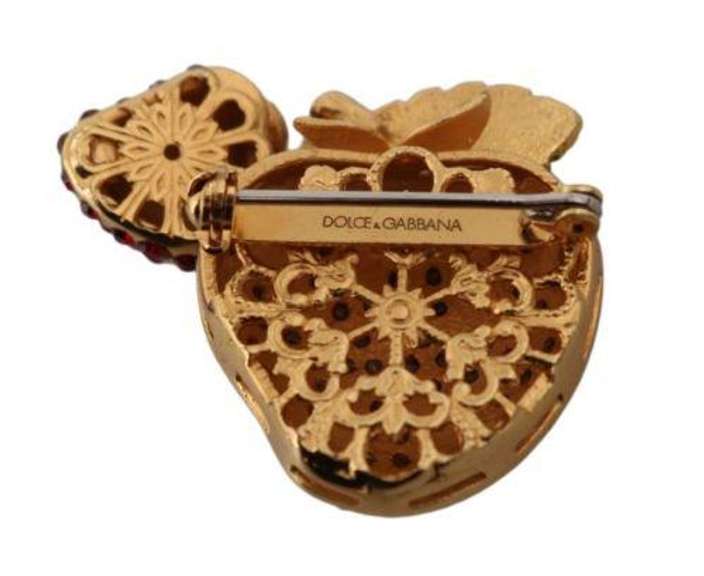 DOLCE & GABBANA STRAWBERRY PIN BROOCH