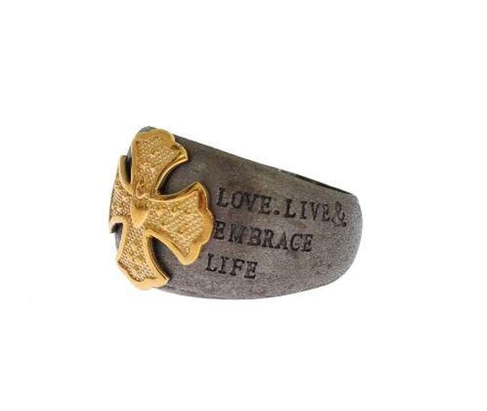 NIALAYA GOLD CREST 925 STERLING SILVER RING