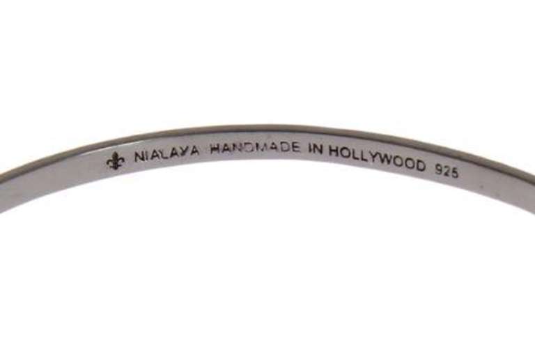 NIALAYA ARROW BLACK 925 SILVER BANGLE BRACELET