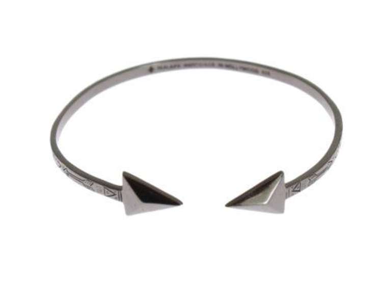 NIALAYA ARROW BLACK 925 SILVER BANGLE BRACELET