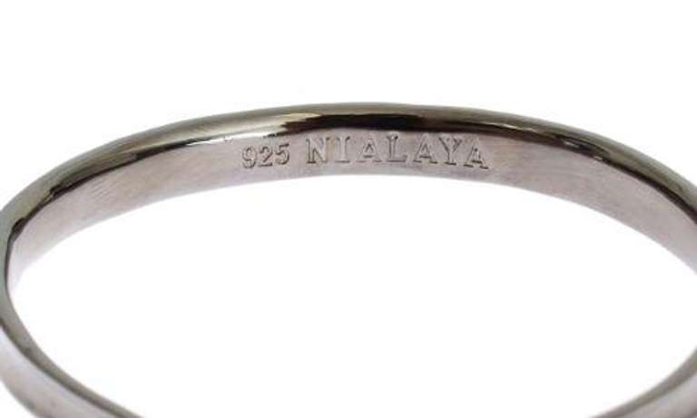 NIALAYA GRAY RHODIUM 925 SILVER BANGLE BRACELET