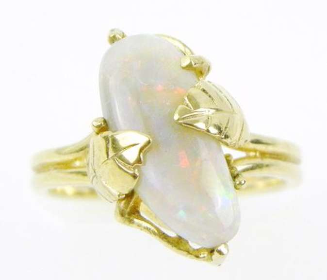 Vintage Australian Boulder Opal 14K Ring, Size 8