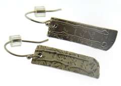 Sterling Silver Stamped Necklace & Earrings Set