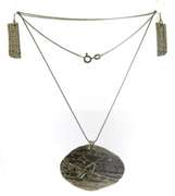 Sterling Silver Stamped Necklace & Earrings Set
