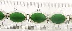 Mexico Sterling Silver Green Stone Necklace w Bracelet